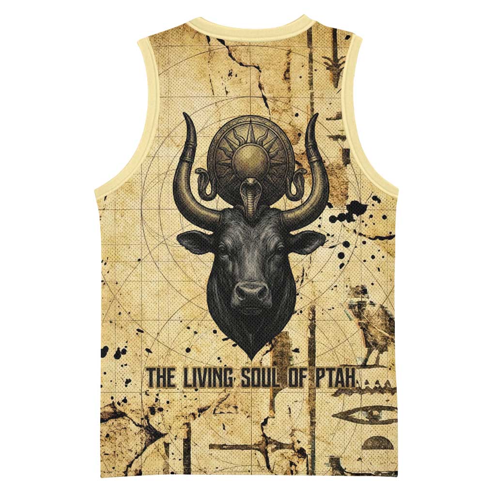Apis Basketball Jersey Ancient Egyptian Papyrus Map, Egyptian Crown Bull Illustration - Wonder Print Shop