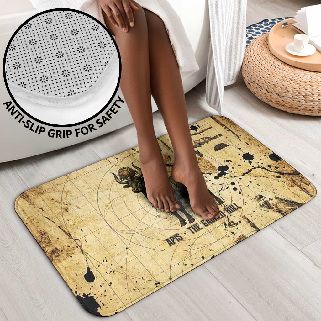 Apis Bathroom Set Ancient Egyptian Papyrus Map, Egyptian Crown Bull Illustration - Wonder Print Shop