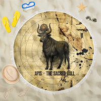 Apis Beach Blanket Ancient Egyptian Papyrus Map, Egyptian Crown Bull Illustration - Wonder Print Shop