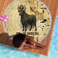 Apis Beach Blanket Ancient Egyptian Papyrus Map, Egyptian Crown Bull Illustration - Wonder Print Shop