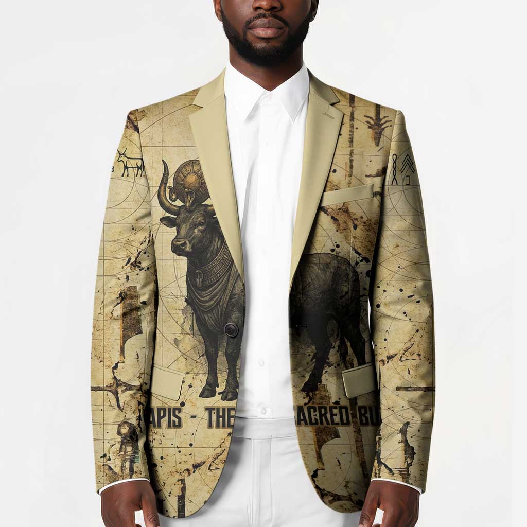 Apis Blazer Ancient Egyptian Papyrus Map, Egyptian Crown Bull Illustration - Wonder Print Shop