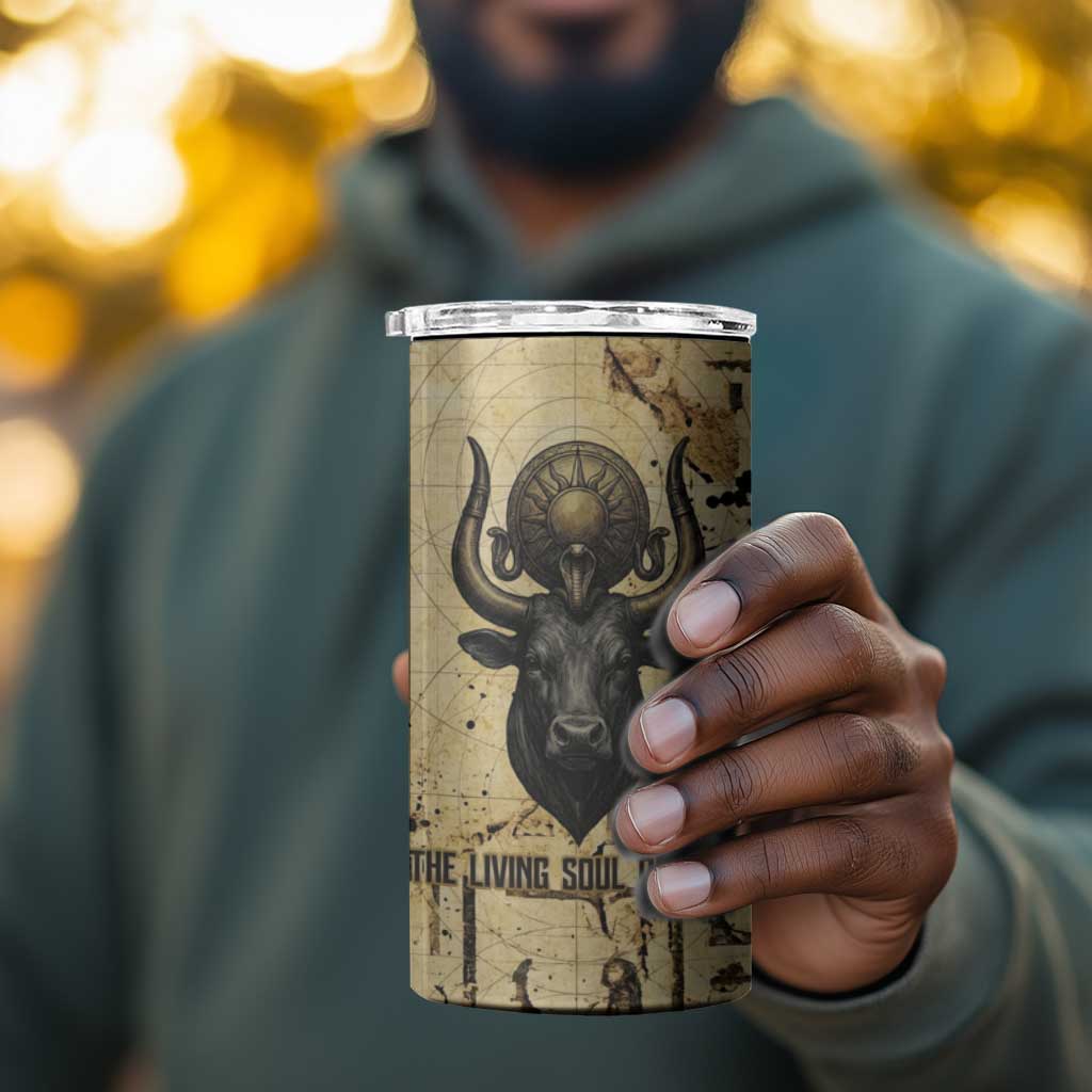 Apis 4 in 1 Can Cooler Tumbler Ancient Egyptian Papyrus Map, Egyptian Crown Bull Illustration - Wonder Print Shop