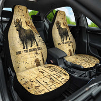 Apis Car Seat Cover Ancient Egyptian Papyrus Map, Egyptian Crown Bull Illustration - Wonder Print Shop