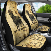 Apis Car Seat Cover Ancient Egyptian Papyrus Map, Egyptian Crown Bull Illustration - Wonder Print Shop