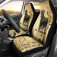 Apis Car Seat Cover Ancient Egyptian Papyrus Map, Egyptian Crown Bull Illustration - Wonder Print Shop