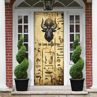 Apis Door Cover Ancient Egyptian Papyrus Map, Egyptian Crown Bull Illustration - Wonder Print Shop