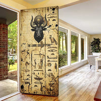 Apis Door Cover Ancient Egyptian Papyrus Map, Egyptian Crown Bull Illustration - Wonder Print Shop