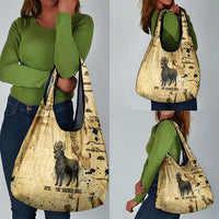 Apis Grocery Bag Ancient Egyptian Papyrus Map, Egyptian Crown Bull Illustration - Wonder Print Shop