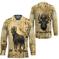Apis Hockey Jersey Ancient Egyptian Papyrus Map, Egyptian Crown Bull Illustration - Wonder Print Shop