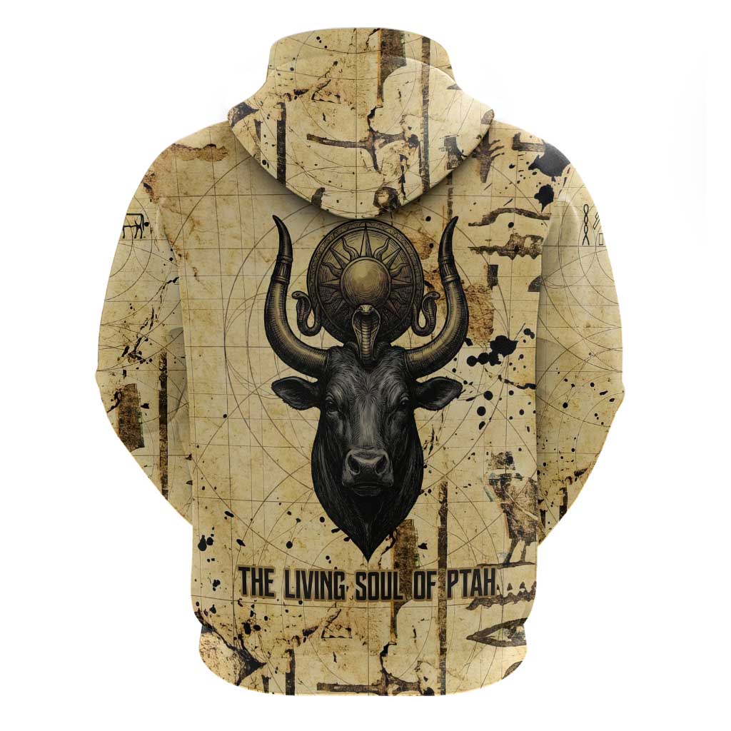 Apis Hoodie Ancient Egyptian Papyrus Map, Egyptian Crown Bull Illustration - Wonder Print Shop