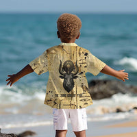 Apis Kid Hawaiian Shirt Ancient Egyptian Papyrus Map, Egyptian Crown Bull Illustration - Wonder Print Shop