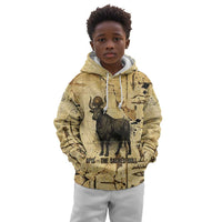 Apis Kid Hoodie Ancient Egyptian Papyrus Map, Egyptian Crown Bull Illustration - Wonder Print Shop