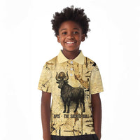 Apis Kid Polo Shirt Ancient Egyptian Papyrus Map, Egyptian Crown Bull Illustration - Wonder Print Shop