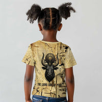 Apis Kid T shirt Ancient Egyptian Papyrus Map, Egyptian Crown Bull Illustration - Wonder Print Shop