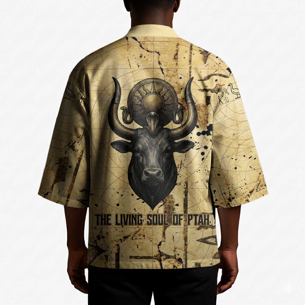 Apis Kimono Ancient Egyptian Papyrus Map, Egyptian Crown Bull Illustration - Wonder Print Shop
