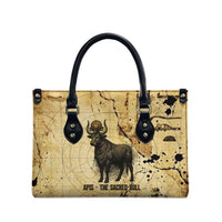 Apis Leather Bag Ancient Egyptian Papyrus Map, Egyptian Crown Bull Illustration - Wonder Print Shop