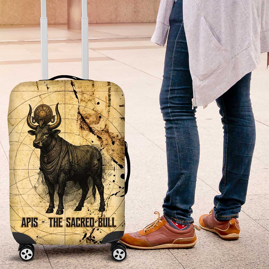 Apis Luggage Cover Ancient Egyptian Papyrus Map, Egyptian Crown Bull Illustration - Wonder Print Shop