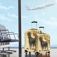 Apis Luggage Cover Ancient Egyptian Papyrus Map, Egyptian Crown Bull Illustration - Wonder Print Shop