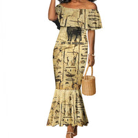 Apis Mermaid Dress Ancient Egyptian Papyrus Map, Egyptian Crown Bull Illustration - Wonder Print Shop