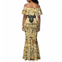 Apis Mermaid Dress Ancient Egyptian Papyrus Map, Egyptian Crown Bull Illustration - Wonder Print Shop