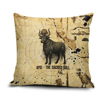 Apis Pillow Cover Ancient Egyptian Papyrus Map, Egyptian Crown Bull Illustration - Wonder Print Shop