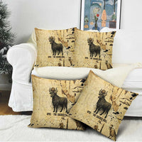 Apis Pillow Cover Ancient Egyptian Papyrus Map, Egyptian Crown Bull Illustration - Wonder Print Shop