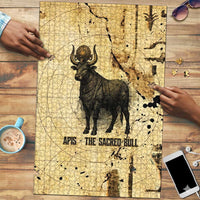 Apis Puzzle Ancient Egyptian Papyrus Map, Egyptian Crown Bull Illustration - Wonder Print Shop