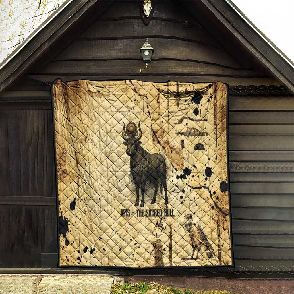 Apis Quilt Ancient Egyptian Papyrus Map, Egyptian Crown Bull Illustration - Wonder Print Shop