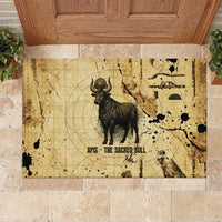 Apis Rubber Doormat Ancient Egyptian Papyrus Map, Egyptian Crown Bull Illustration - Wonder Print Shop