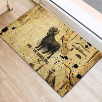 Apis Rubber Doormat Ancient Egyptian Papyrus Map, Egyptian Crown Bull Illustration - Wonder Print Shop