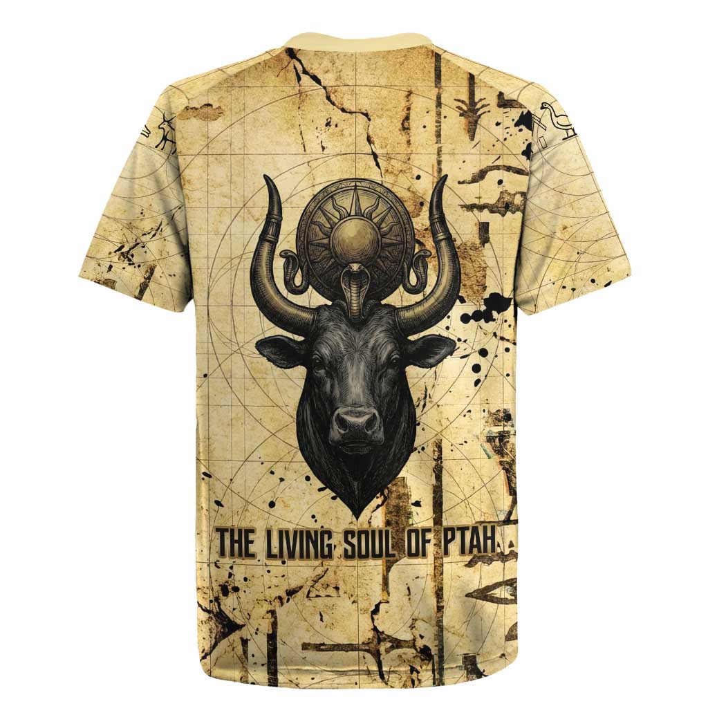 Apis Rugby Jersey Ancient Egyptian Papyrus Map, Egyptian Crown Bull Illustration - Wonder Print Shop