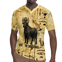 Apis Rugby Jersey Ancient Egyptian Papyrus Map, Egyptian Crown Bull Illustration - Wonder Print Shop