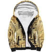 Apis Sherpa Hoodie Ancient Egyptian Papyrus Map, Egyptian Crown Bull Illustration - Wonder Print Shop