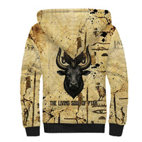 Apis Sherpa Hoodie Ancient Egyptian Papyrus Map, Egyptian Crown Bull Illustration - Wonder Print Shop