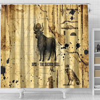 Apis Shower Curtain Ancient Egyptian Papyrus Map, Egyptian Crown Bull Illustration - Wonder Print Shop