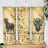 Apis Skinny Tumbler Ancient Egyptian Papyrus Map, Egyptian Crown Bull Illustration - Wonder Print Shop
