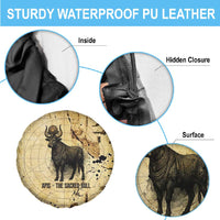 Apis Spare Tire Cover Ancient Egyptian Papyrus Map, Egyptian Crown Bull Illustration - Wonder Print Shop