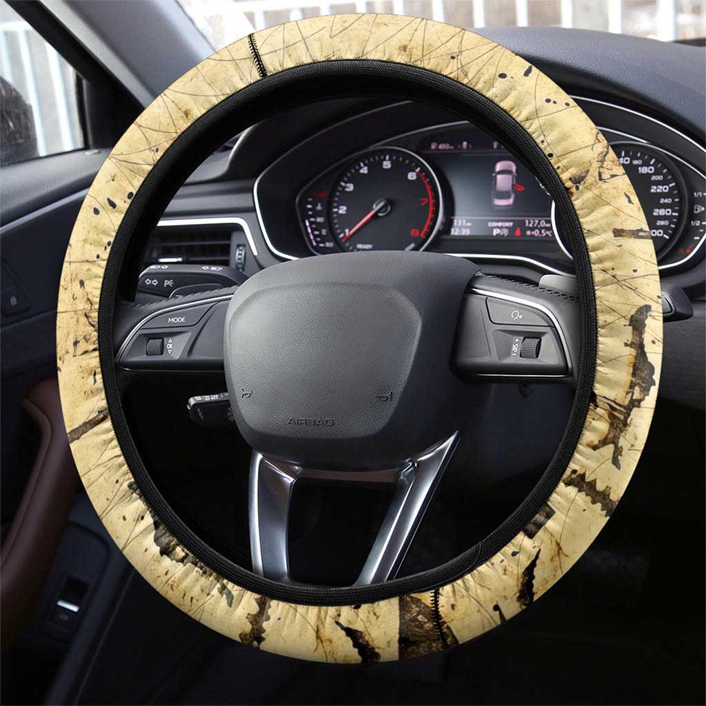 Apis Steering Wheel Cover Ancient Egyptian Papyrus Map, Egyptian Crown Bull Illustration - Wonder Print Shop