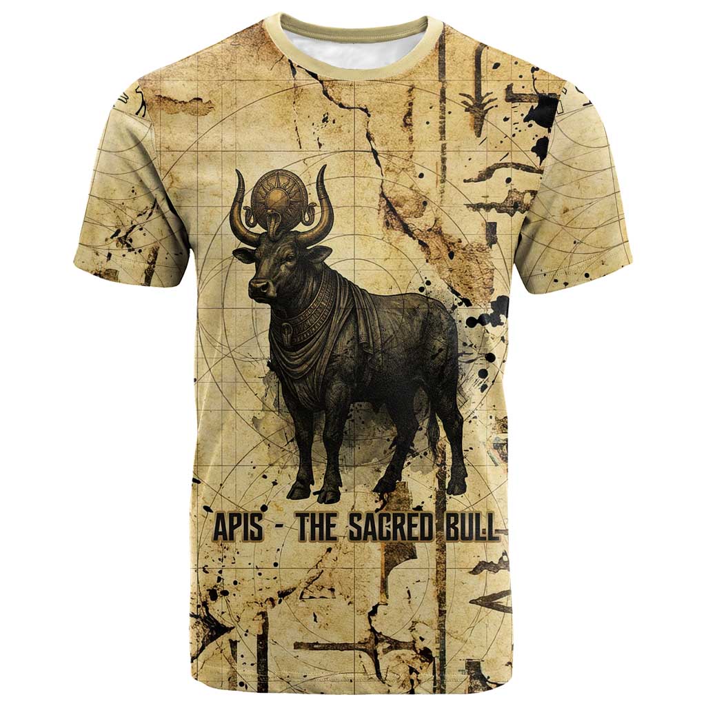 Apis T shirt Ancient Egyptian Papyrus Map, Egyptian Crown Bull Illustration - Wonder Print Shop