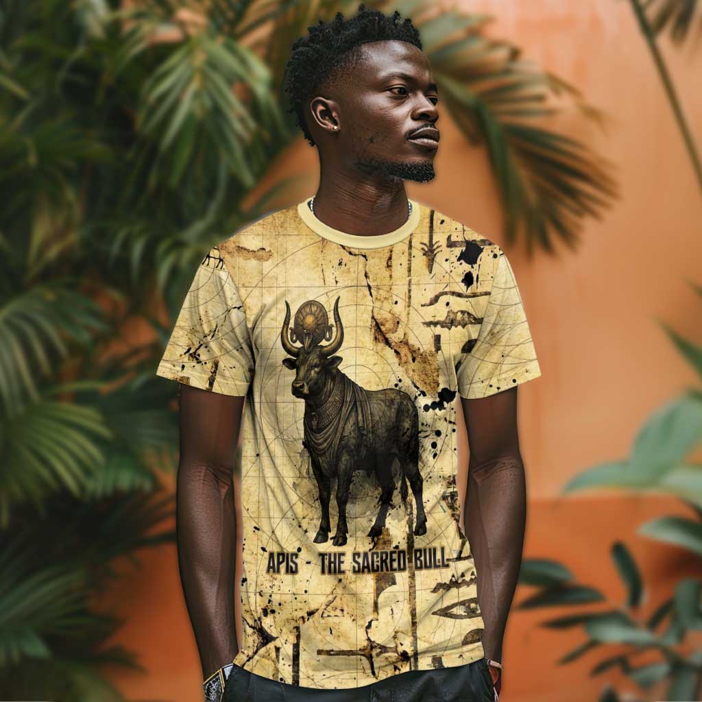 Apis T shirt Ancient Egyptian Papyrus Map, Egyptian Crown Bull Illustration - Wonder Print Shop