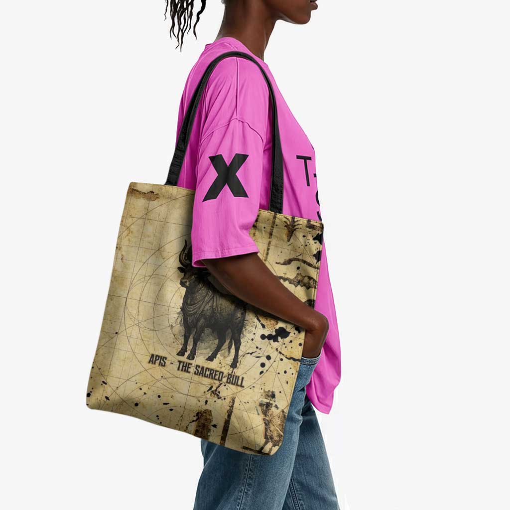 Apis Tote Bag Ancient Egyptian Papyrus Map, Egyptian Crown Bull Illustration - Wonder Print Shop