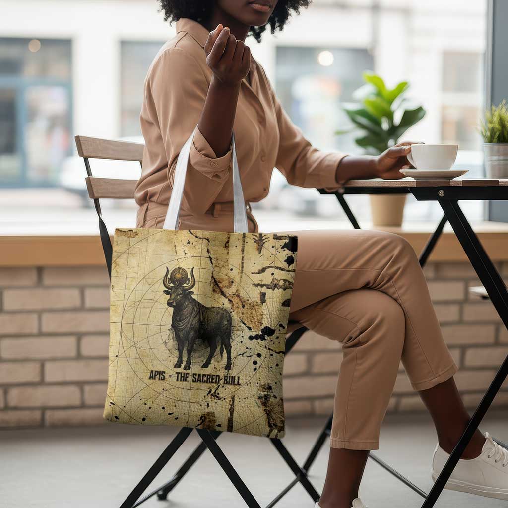 Apis Tote Bag Ancient Egyptian Papyrus Map, Egyptian Crown Bull Illustration - Wonder Print Shop