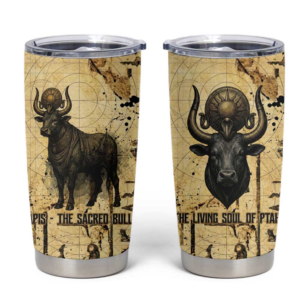 Apis Tumbler Cup Ancient Egyptian Papyrus Map, Egyptian Crown Bull Illustration - Wonder Print Shop