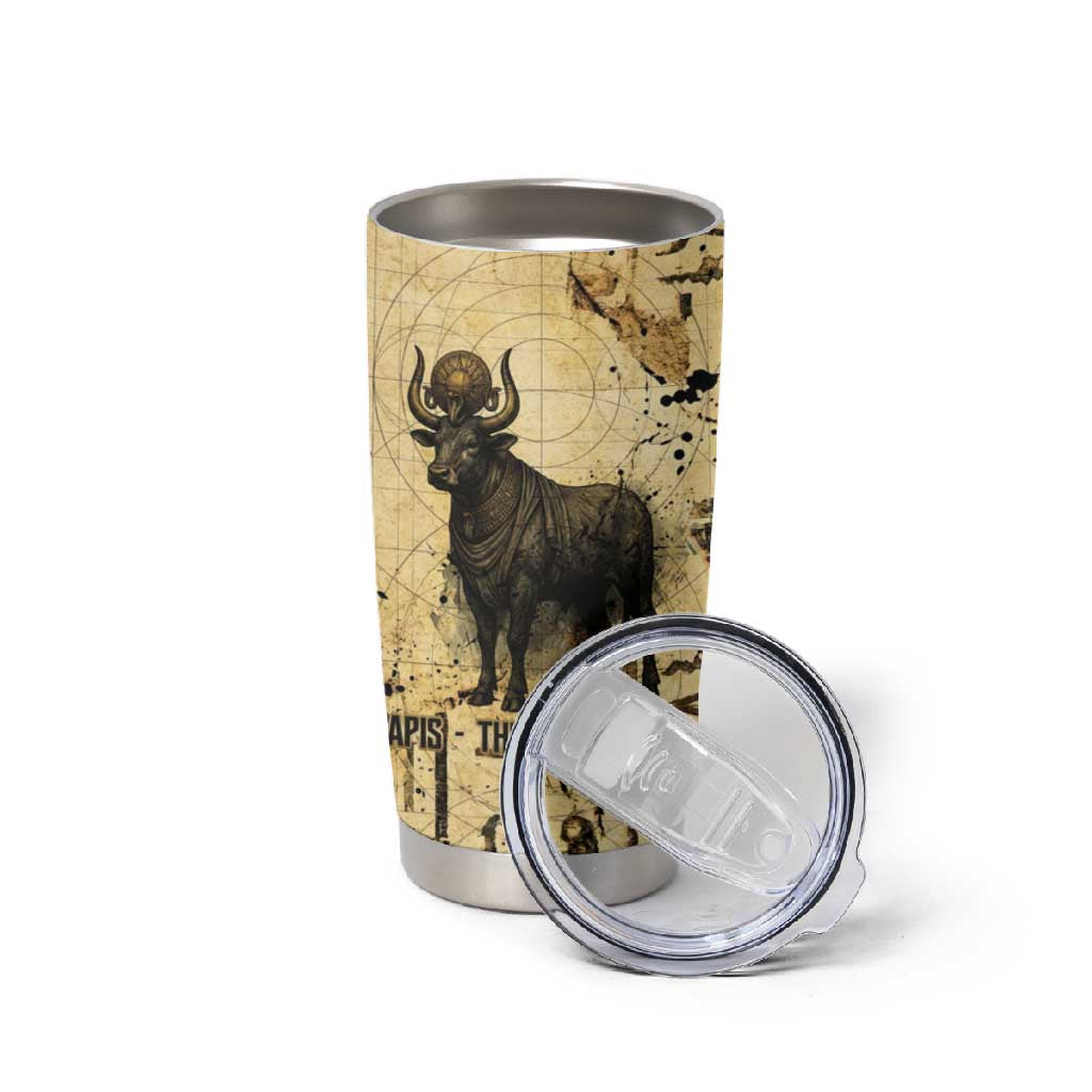 Apis Tumbler Cup Ancient Egyptian Papyrus Map, Egyptian Crown Bull Illustration - Wonder Print Shop
