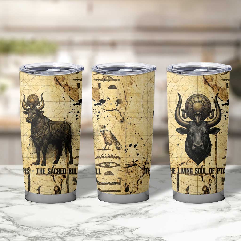 Apis Tumbler Cup Ancient Egyptian Papyrus Map, Egyptian Crown Bull Illustration - Wonder Print Shop