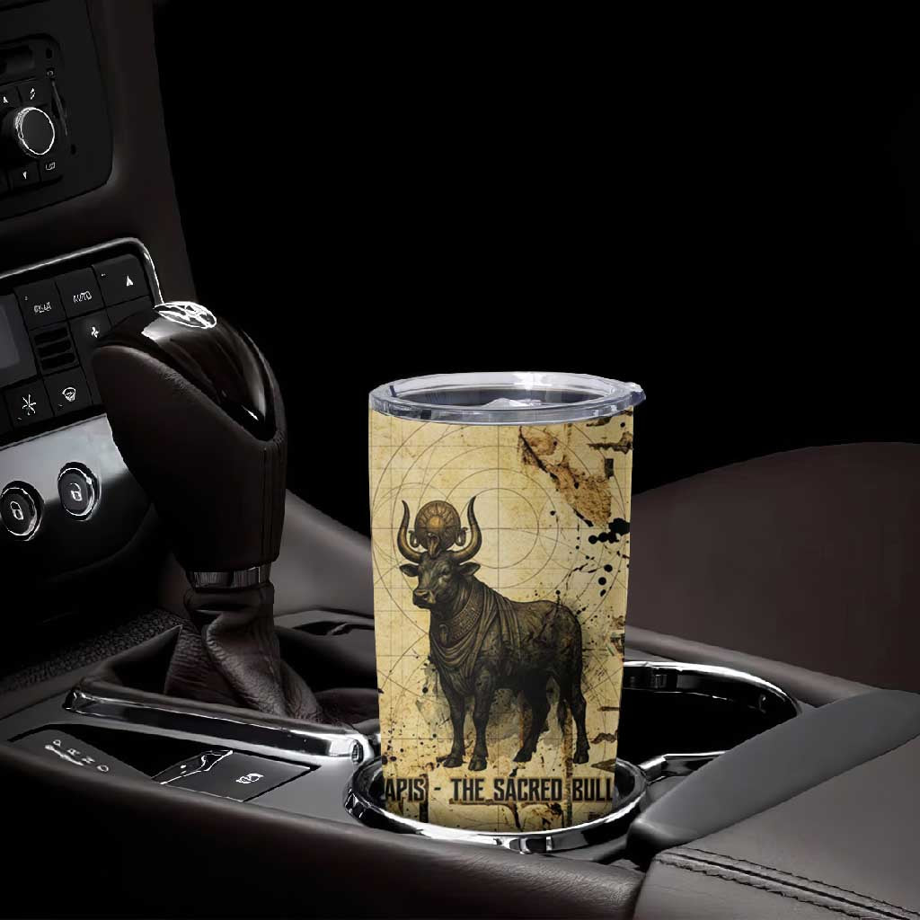 Apis Tumbler Cup Ancient Egyptian Papyrus Map, Egyptian Crown Bull Illustration - Wonder Print Shop