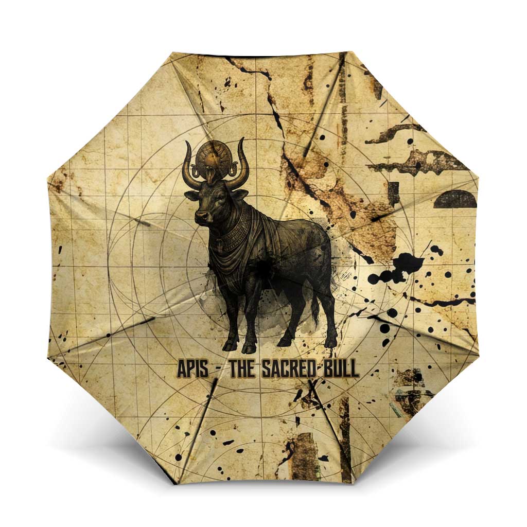 Apis Umbrella Ancient Egyptian Papyrus Map, Egyptian Crown Bull Illustration - Wonder Print Shop