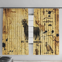 Apis Window Curtain Ancient Egyptian Papyrus Map, Egyptian Crown Bull Illustration - Wonder Print Shop