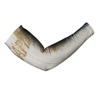Apis Ancient Egyptian Arm Sleeves with Beige-Gray Hieroglyphic, Ornate Bull Head, and Gold-Blue Typography - Wonder Print Shop