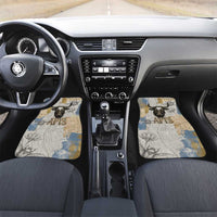 Apis Ancient Egyptian Car Mats with Beige-Gray Hieroglyphic, Ornate Bull Head, and Gold-Blue Typography - Wonder Print Shop